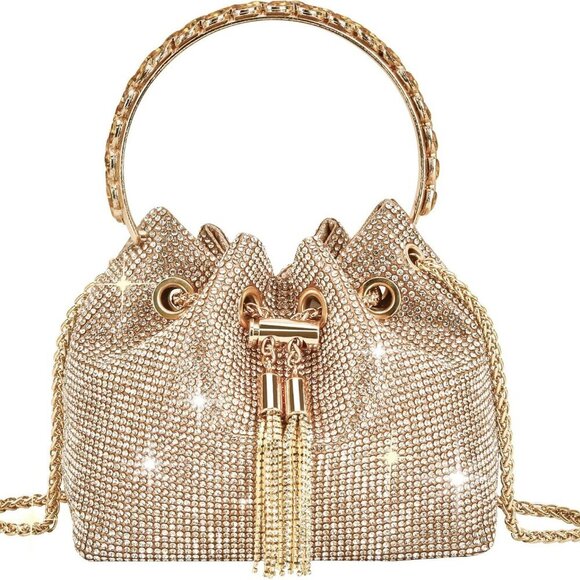 Rhinestone Evening Bag Silver Clutch Purse Women Prom Party Wedding
